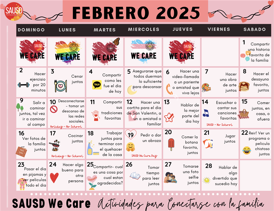 We Care Calendar Espanol 25